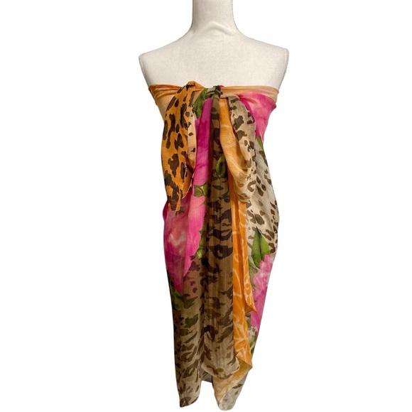 Cejón Beachwear Tropical Sarong Wrap Scarf Floral Animal Print One Size - Picture 1 of 9